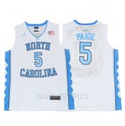 Camiseta NCAA North Carolina Tar Heels Marcus Paige #5 Blanco