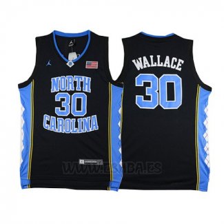 Camiseta NCAA North Carolina Tar Heels Rasheed Wallace #30 Negro