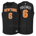 Camiseta Negro Moda New York Knicks Kristaps Porzingis #6 Negro