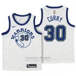 Camiseta Nino Golden State Warriors Stephen Curry Hardwood Classic #30 2017-18 Blanco