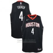 Camiseta Nino Houston Rockets P.j. Tucker Statement #4 2017-18 Negro