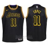 Camiseta Nino Los Angeles Lakers Brook Lopez Ciudad #11 2017-18 Negro