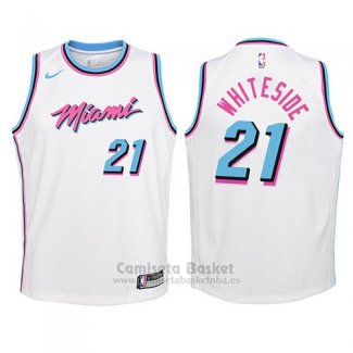 Camiseta Nino Miami Heat Hassan Blancoside Ciudad #21 2017-18 Blanco