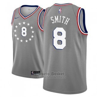 Camiseta Philadelphia 76ers Zhaire Smith #8 Ciudad 2018-19 Gris