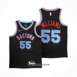 Camiseta Sacramento Kings Jason Williams #55 Ciudad 2020-21 Negro