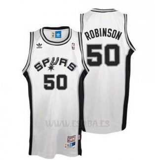 Camiseta San Antonio Spurs David Robinson #50 Retro Blanco