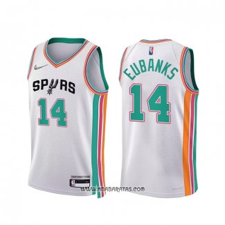 Camiseta San Antonio Spurs Drew Eubanks #14 Ciudad 2021-22 Blanco