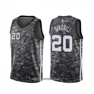 Camiseta San Antonio Spurs Manu Ginobili #20 Ciudad Camuflaje