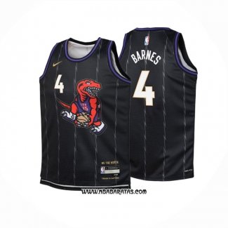 Camiseta Toronto Raptors Scottie Barnes #4 Ciudad 2024-25 Negro