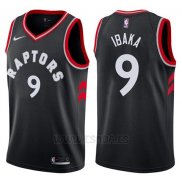 Camiseta Toronto Raptors Serge Ibaka #9 Statement 2017-18 Negro