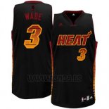 Camiseta Ambiente Miami Heat Dwyane Wade #3 Negro