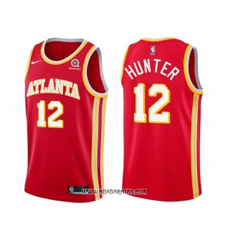 Camiseta Atlanta Hawks De'Andre Hunter #12 Icon 2020-21 Rojo