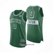 Camiseta Boston Celtics Jayson Tatum #0 Ciudad Autentico Verde