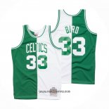 Camiseta Boston Celtics Larry Bird #33 Mitchell & Ness 1985-86 Split Blanco Verde