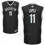 Camiseta Brooklyn Nets Brook Lopez #11 Negro