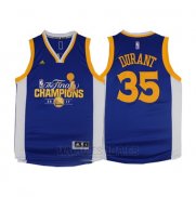 Camiseta Campeon Final Golden State Warriors Kevin Durant #35 2017 Azul