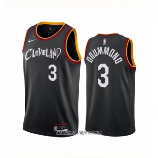 Camiseta Cleveland Cavaliers Andre Drummond #3 Ciudad 2020-21 Negro