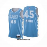 Camiseta Cleveland Cavaliers Donovan Mitchell #45 Ciudad 2024-25 Azul