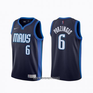 Camiseta Dallas Mavericks Kristaps Porzingis #6 Earned 2020-21 Azul