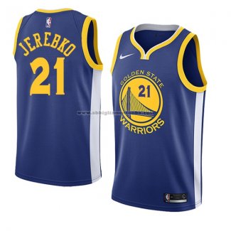 Camiseta Golden State Warriors Jonas Jerebko #21 Icon 2018 Azul