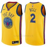 Camiseta Golden State Warriors Jordan Bell #2 Chinese Heritage Ciudad 2017-18 Amarillo