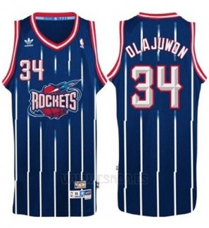 Camiseta Houston Rockets Hakeem Olajuwon #34 Retro Azul