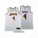 Camiseta Los Angeles Lakers Dalton Knecht #4 Association 2024-25 Blanco