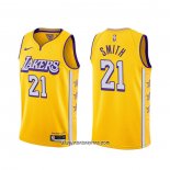 Camiseta Los Angeles Lakers J.r. Smith #21 Ciudad 2020 Amarillo