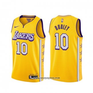 Camiseta Los Angeles Lakers Jared Dudley #10 Ciudad 2019-20 Amarillo