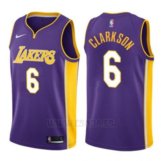 Camiseta Los Angeles Lakers Jordan Clarkson #6 Statement 2017-18 Violeta
