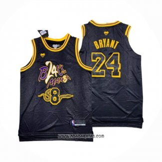 Camiseta Los Angeles Lakers Kobe Bryant #8 24 Black Mamba Snakeskin Negro