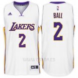 Camiseta Los Angeles Lakers Lonzo Ball #2 Blanco