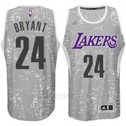 Camiseta Luces De La Ciudad Los Angeles Lakers Kobe Bryant #24 Gris