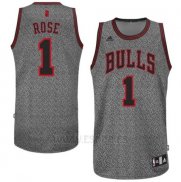Camiseta Moda Estatica Chicago Bulls Derrick Rose #1 Gris2