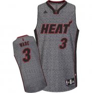 Camiseta Moda Estatica Miami Heat Dwyane Wade #3 Gris