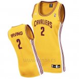 Camiseta Mujer Cleveland Cavaliers Kyrie Irving #2 Amarillo
