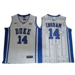 Camiseta NCAA Duke Blue Devils Brandon Ingram #14 Blanco