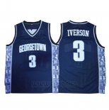 Camiseta NCAA Georgetown Hoyas Allen Iverson #3 Azul