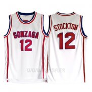 Camiseta NCAA Gonzaga University John Stockton #12 Blanco