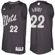 Camiseta Navidad 2016 Brooklyn Nets Caris Levert #22 Negro