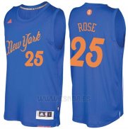 Camiseta Navidad 2016 New York Knicks Derrick Rose #25 Azul