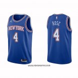 Camiseta New York Knicks Derrick Rose #4 Statement 2020-21 Azul