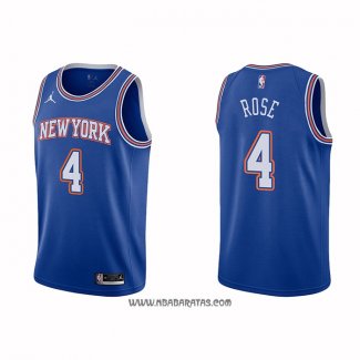 Camiseta New York Knicks Derrick Rose #4 Statement 2020-21 Azul