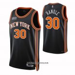 Camiseta New York Knicks Julius Randl #30 Ciudad 2021-22 Negro