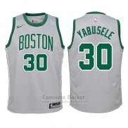 Camiseta Nino Boston Celtics Guerschon Yabusele Ciudad #30 2017-18 Gris