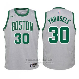 Camiseta Nino Boston Celtics Guerschon Yabusele Ciudad #30 2017-18 Gris