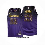 Camiseta Nino Los Angeles Lakers LeBron James #23 Ciudad 2024-25 Violeta