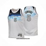 Camiseta Nino Minnesota Timberwolves Anthony Edwards #5 Ciudad 2024-25 Blanco
