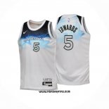 Camiseta Nino Minnesota Timberwolves Anthony Edwards #5 Ciudad 2024-25 Blanco