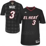 Camiseta Noches Enebea Miami Heat Dwyane Wade #3 Negro